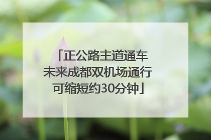 正公路主道通车 未来成都双机场通行可缩短约30分钟